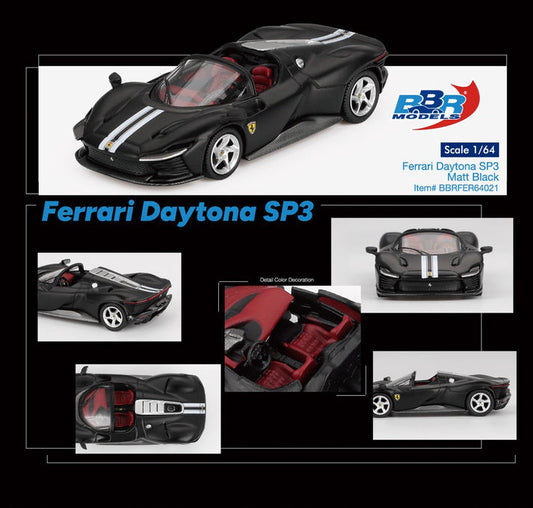 BBR Models 1:64 Ferrari Daytona SP3 Matt Black BBRFER64021