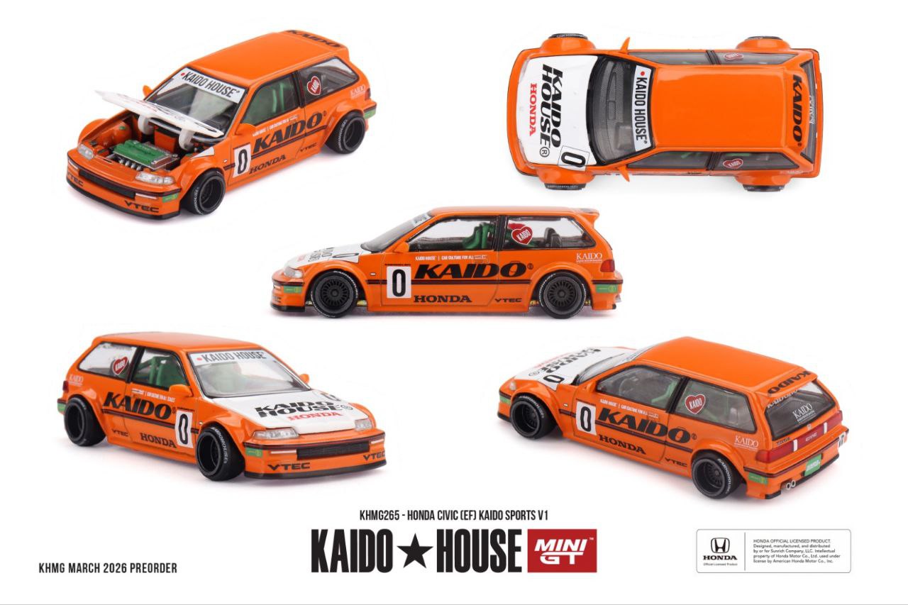 Kaido House x Mini GT 1:64 Honda Civic EF Kaido Sports V1 #265