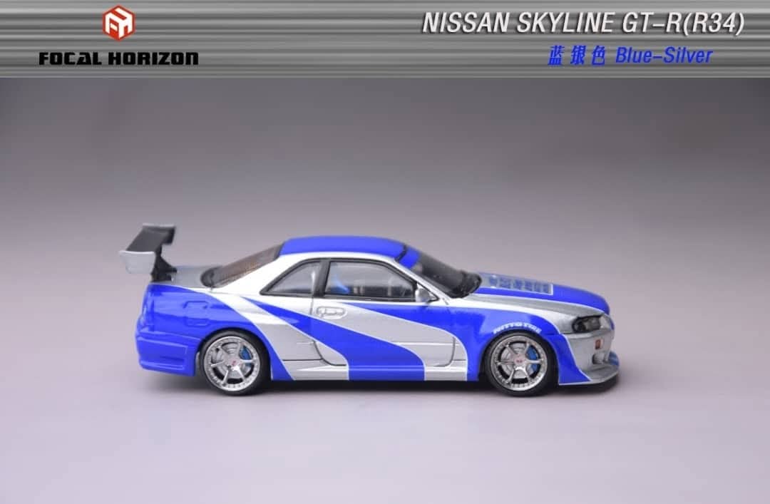 Focal Horizon 1:64 Diecast Nissan Skyline GT-R R34 C-West Customized NFS Livery