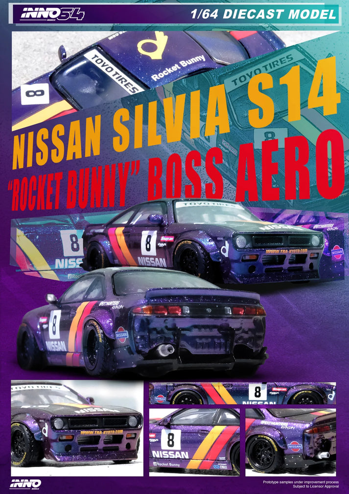 Inno64 Nissan Silvia (S14) "ROCKET BUNNY" BOSS Magic Purple