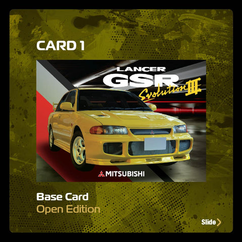 Tarmac Works 1:64 Mitsubishi Lancer GSR Evolution III Yellow with Tarmac Cards - GLOBAL64