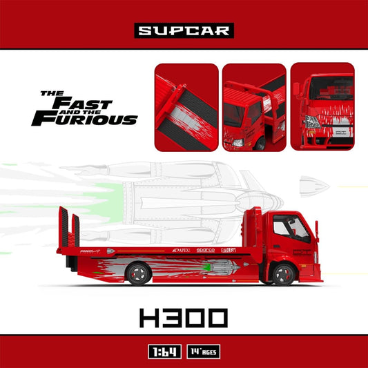 Supcar 1:64 Diecast H300 Tow Truck The Fast & The Furious Red Livery