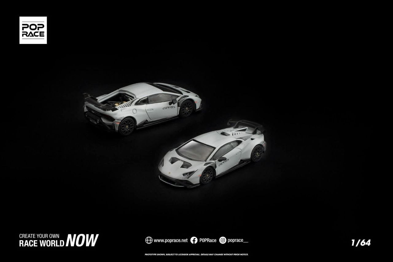 Pop Race 1:64 Lamborghini Huracan STO Grigio Acheso Matte