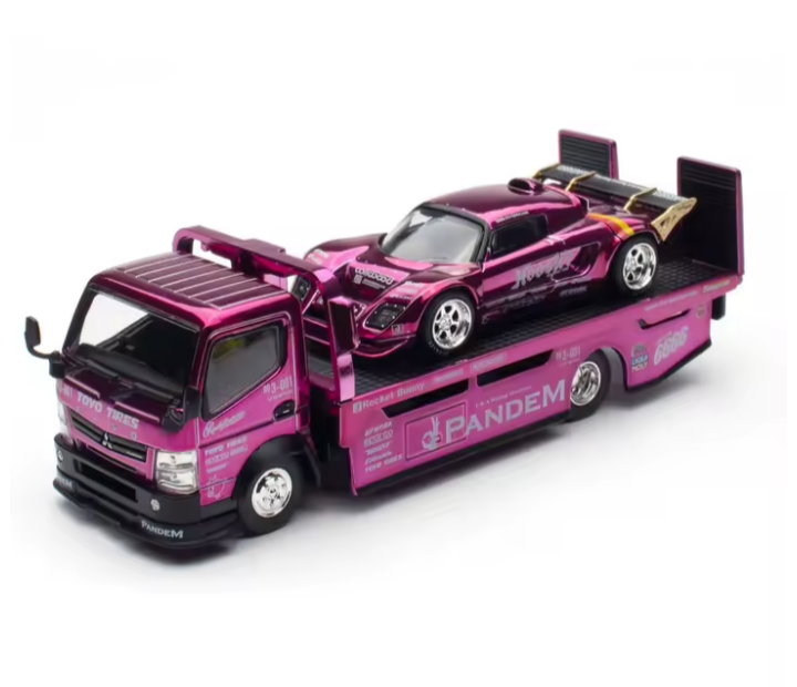 Pop Race XCARTOYS HEC 2026 Pandem Fuso-300 Tow Truck & Pandem Lotus Elise