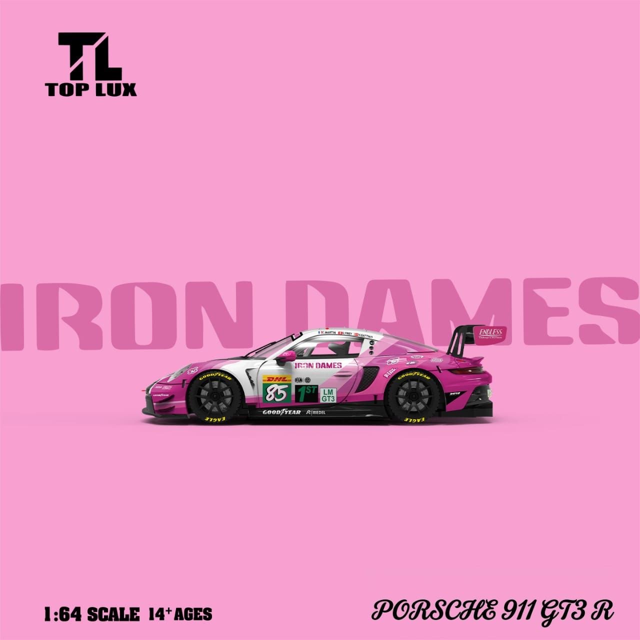Top Lux TL 1:64 Diecast Model
911 GT3 R Iron Dames #85 Livery (TL64006)