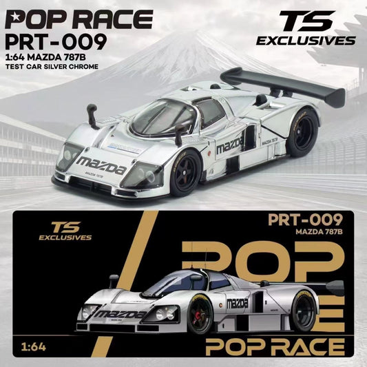 Pop Race x Tokyo Station (TS) 1:64 Mazda 787B Test Car Silver Chrome