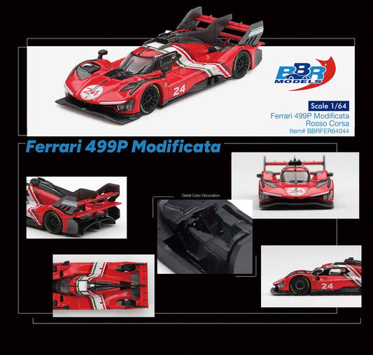 BBR 1:64 2025 Ferrari 499P Modificata Ross Corsa BBRFER64044