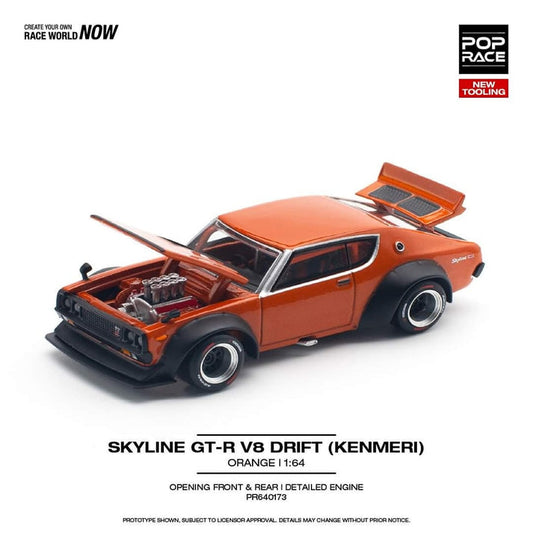 Pop Race 1:64 Skyline GT-R V8 Drift Orange