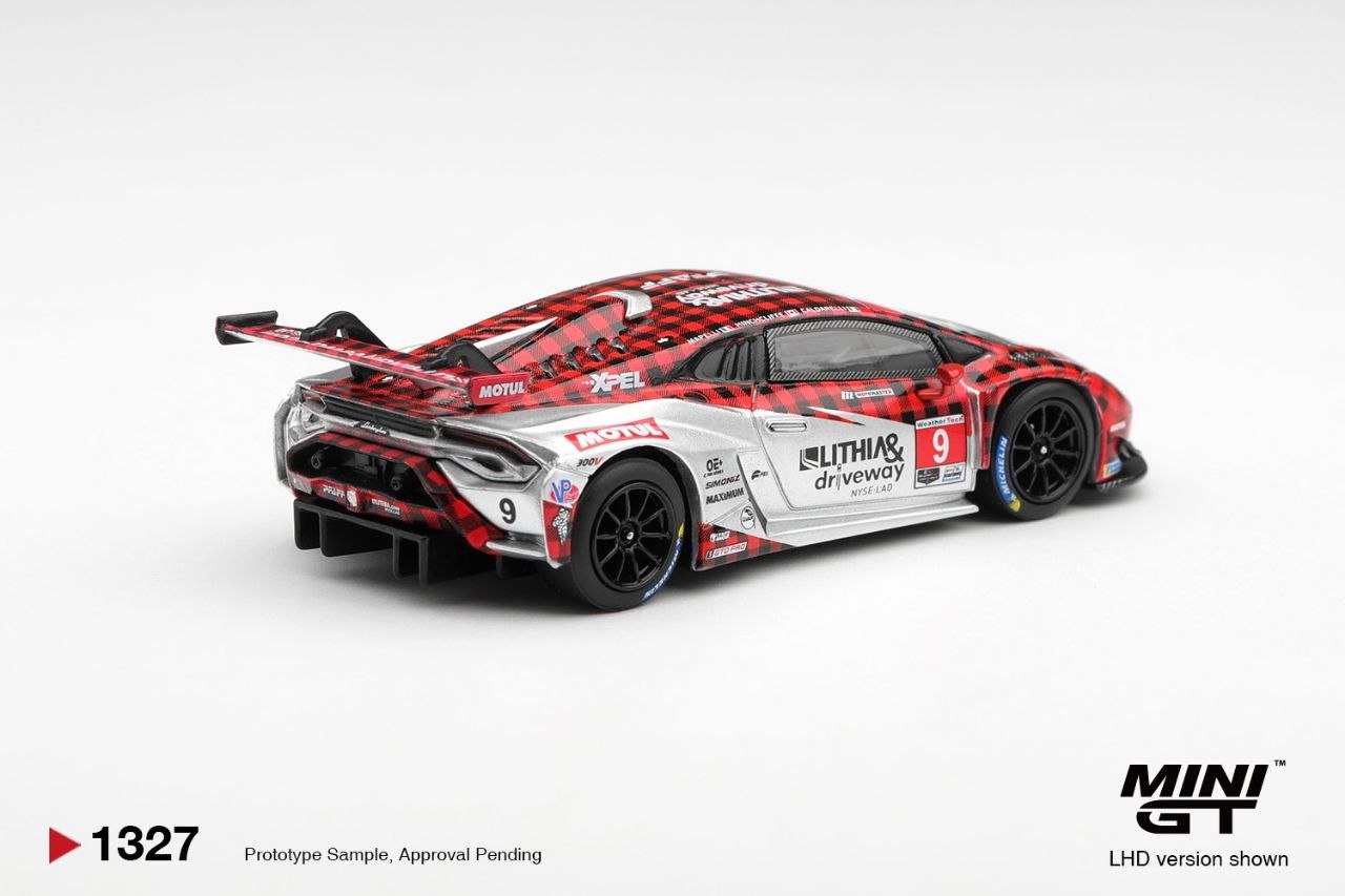 Mini GT 1:64 Lamborghini Huracan GT3 EVO2 #9 Pfaff Motorsports 2025 IMSA WeatherTech GTD Pro (LHD) #1327