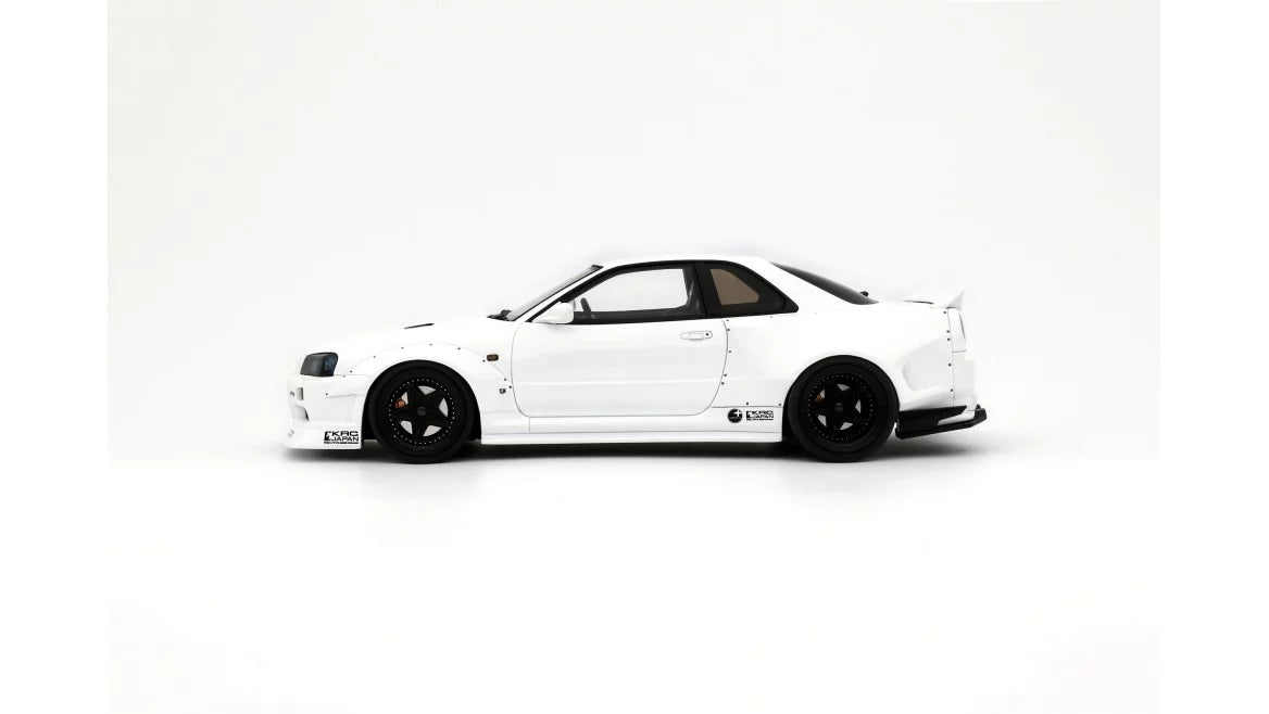 Ottomobile 1:18 Nissan Skyline GT-R R34 KRC Body Kit Pearl White QX1 2019 OT1135