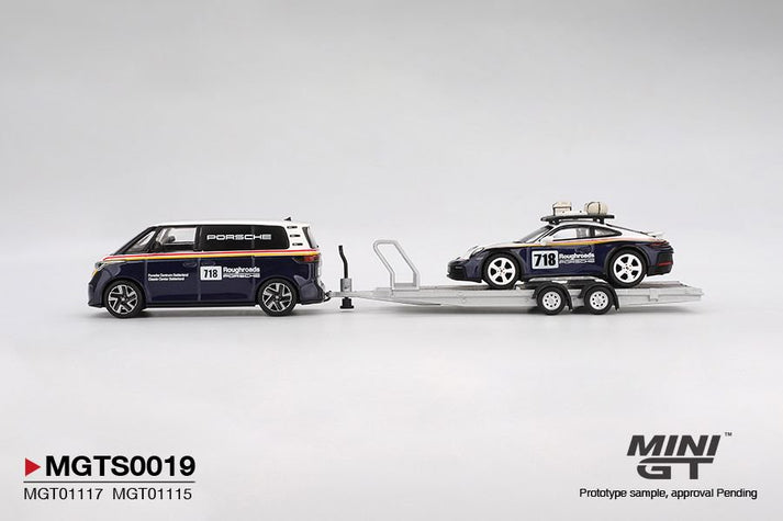 Mini GT 1:64 Porsche 911 Dakar #718 Volkswagen ID. Buzz Porsche Centrum Gelderland Roughroads Set