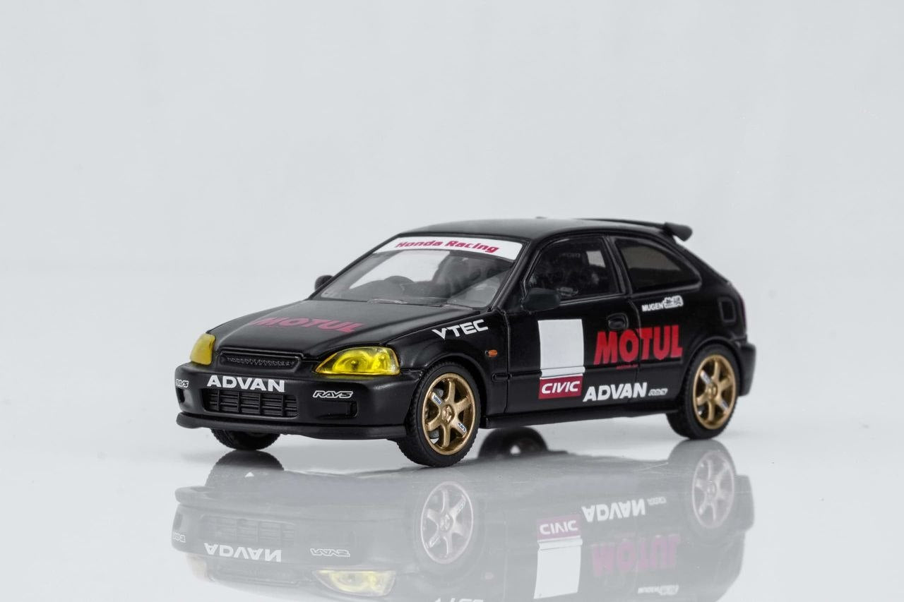 MotorHelix 1:64 2012 Honda Civic Type R (EK9) *MOTUL* No good Racing Black