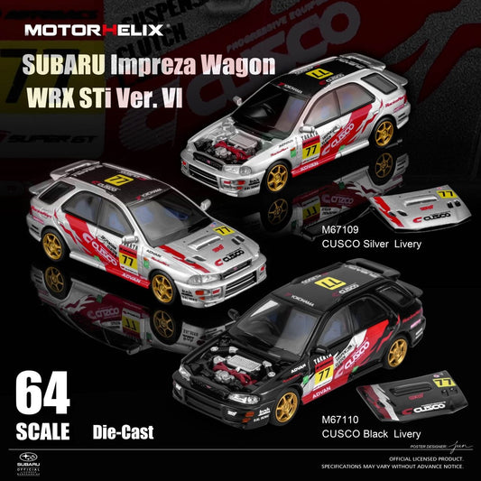 MotorHelix 1:64 Subaru Licensed Product - lmpreza Wagon WRX STi Version VI