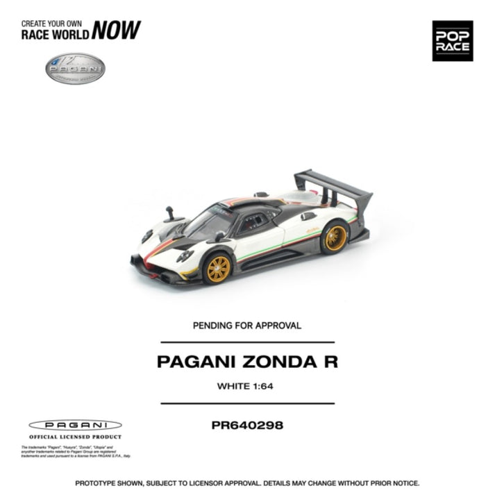 Pop Race 1:64 Pagani Zonda R White PR640298