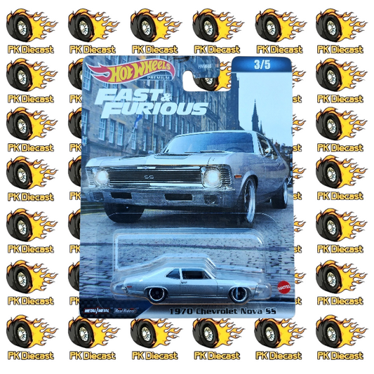 Hot Wheels 1:64 Fast and Furious 1970 Chevrolet Nova SS Premium 3/5 *Damaged Card*