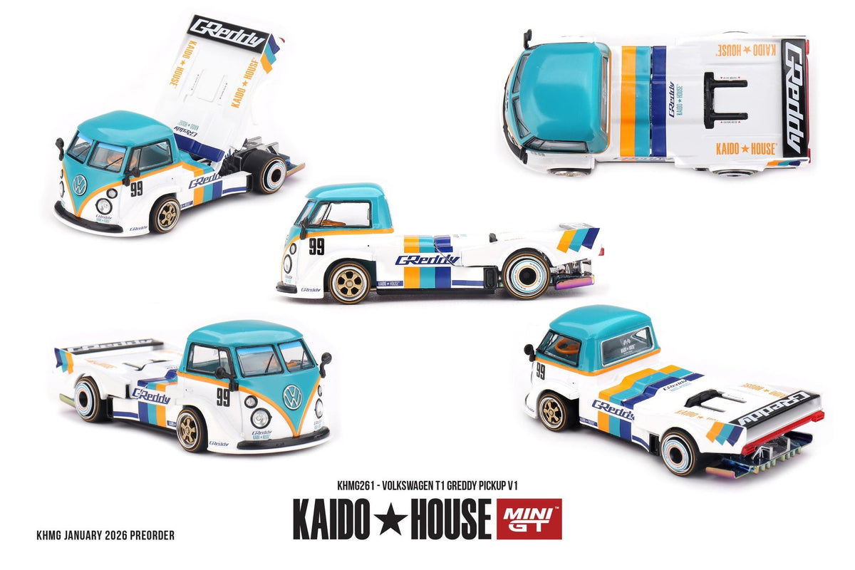 Kaido House x Mini GT 1:64 Volkswagen T1 GReddy Pickup V1 #261