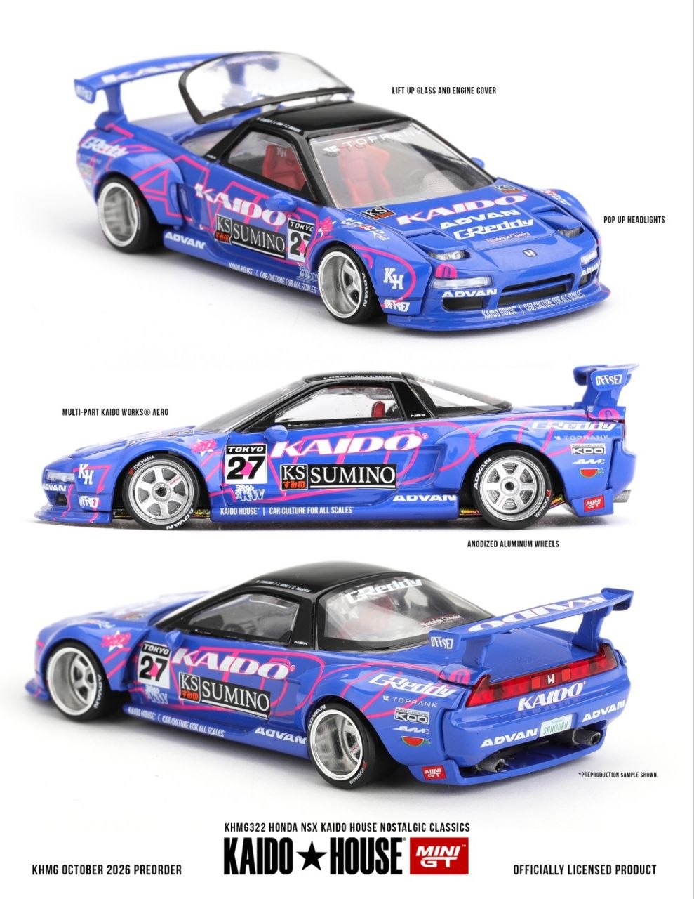 Kaido House x Mini GT 1:64 Honda NSX Kaido House Nostalgic Classics #322