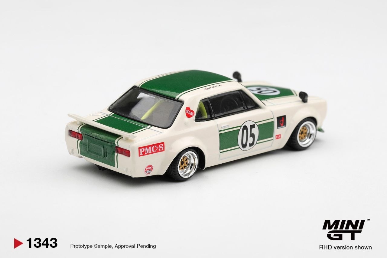 Mini GT 1:64 Nissan Skyline LB-WORKS "HAKOSUKA" White/Green (RHD) #1343
