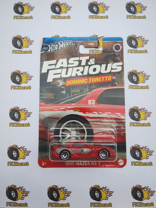 Hot Wheels Fast and Furious 1995 Mazda RX-7 Dominic Toretto *Damaged Card*
