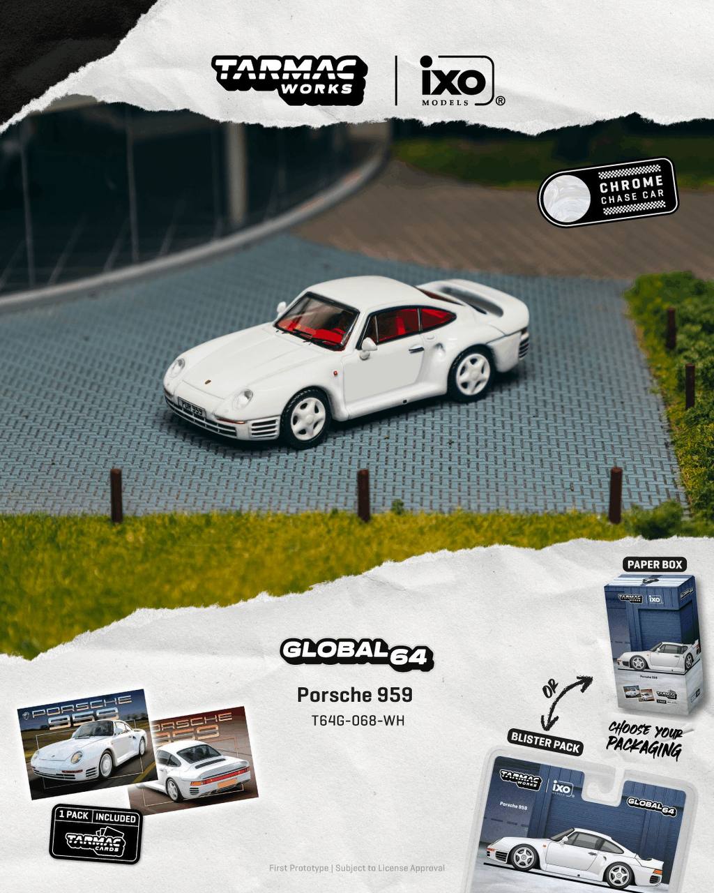 Tarmac Works 1:64 Porsche 959 White