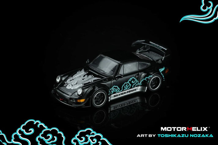MotorHelix 1:64 RWB 964 *SILVER-FENIX* Art By Toshikazu Nozaka - Black