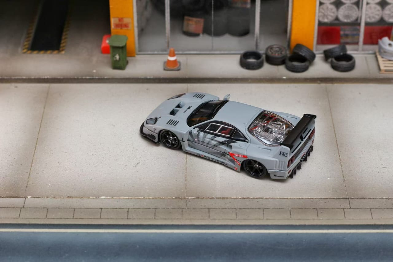 Ghost Player x Street Weapon 1:64 Liberty Walk Ferrari F40 Cement Grey