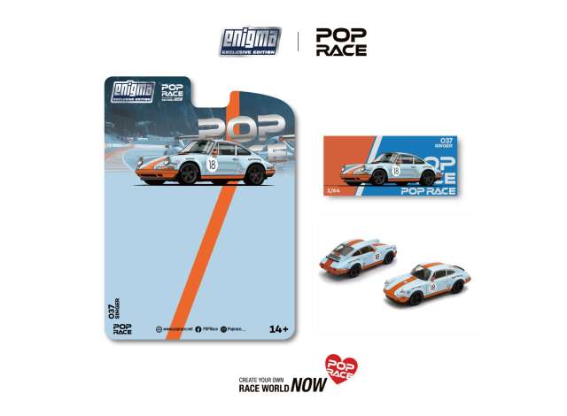 Pop Race 1:64 Singer Racing #18 Orange/Blue *Enigma Exclusive*