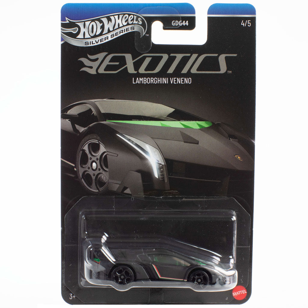 Hot Wheels 1:64 Silver Series Exotics Lamborghini Veneno 4/5 Black