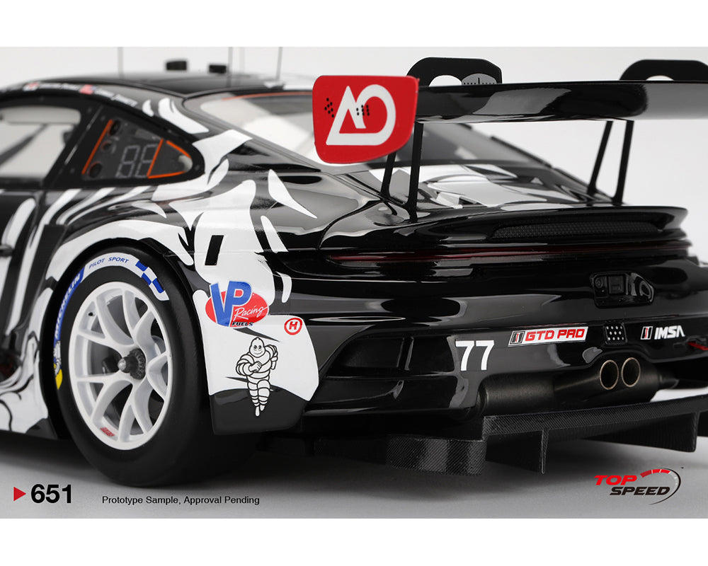 Top Speed 1:18 Porsche 911 GT3 R #77 AO Racing 2025 IMSA Petit Le Mans *Resin Model*