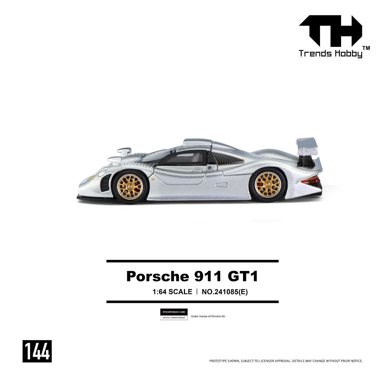 Trends Hobby 1:64 Porsche 911 GT1 Silver