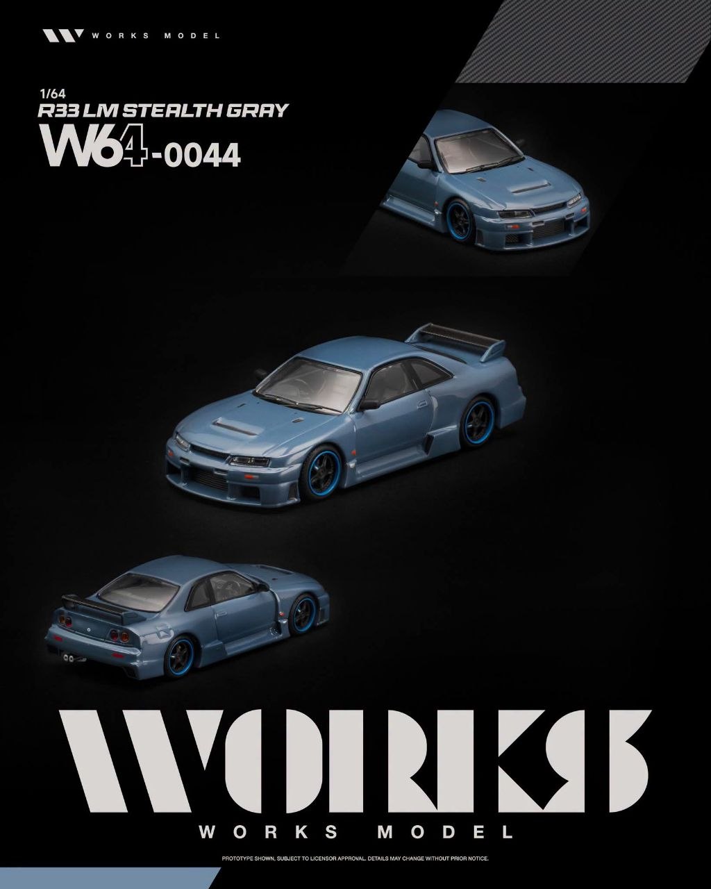 Works Model 1:64 R33 LM Stealth Grey