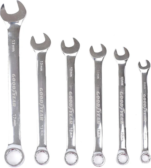 Goodyear Professional 6pc Spanner Set - Durable Chrome Vanadium Steel