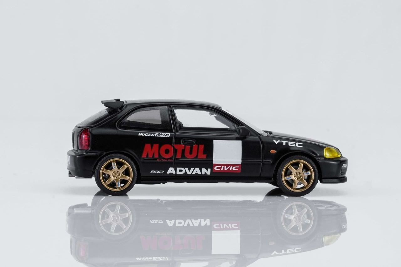 MotorHelix 1:64 2012 Honda Civic Type R (EK9) *MOTUL* No good Racing Black