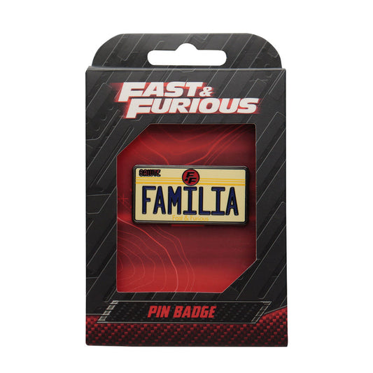 Fanattic Fast & Furious Familia License Plate Pin Badge *Limited Edition*