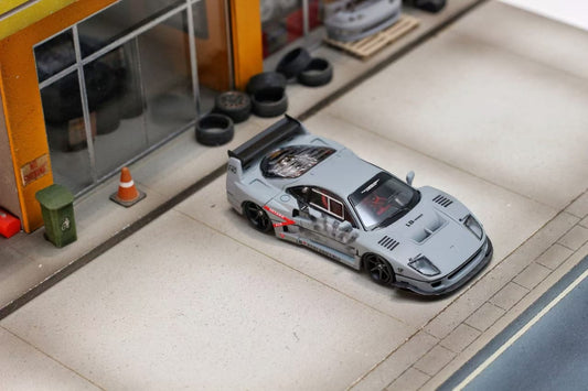 Ghost Player x Street Weapon 1:64 Liberty Walk Ferrari F40 Cement Grey