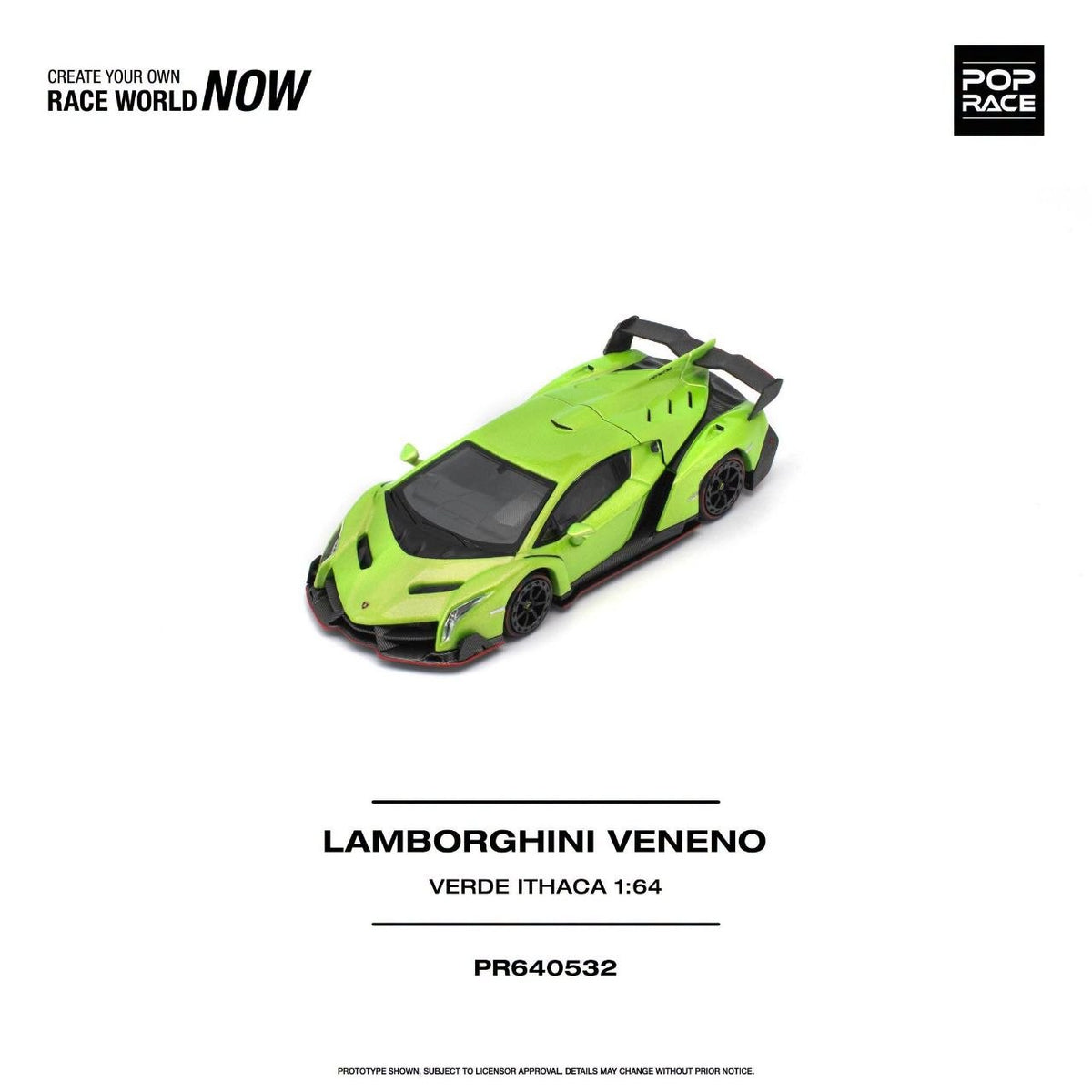 Pop Race 1:64 Lamborghini Veneno Verde Ithaca PR640532