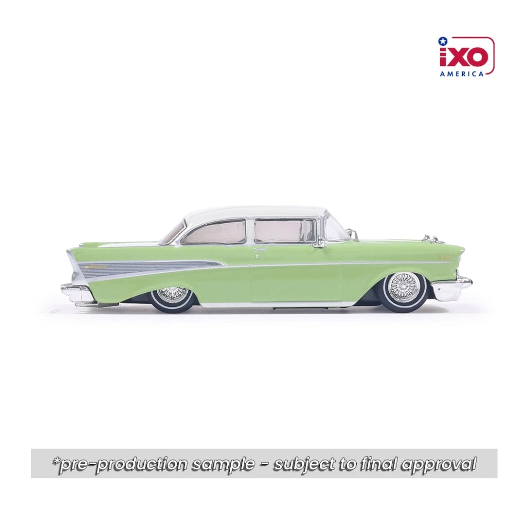 IXO America 1:64 1957 Chevrolet Bel Air Laurel Green Lowrider