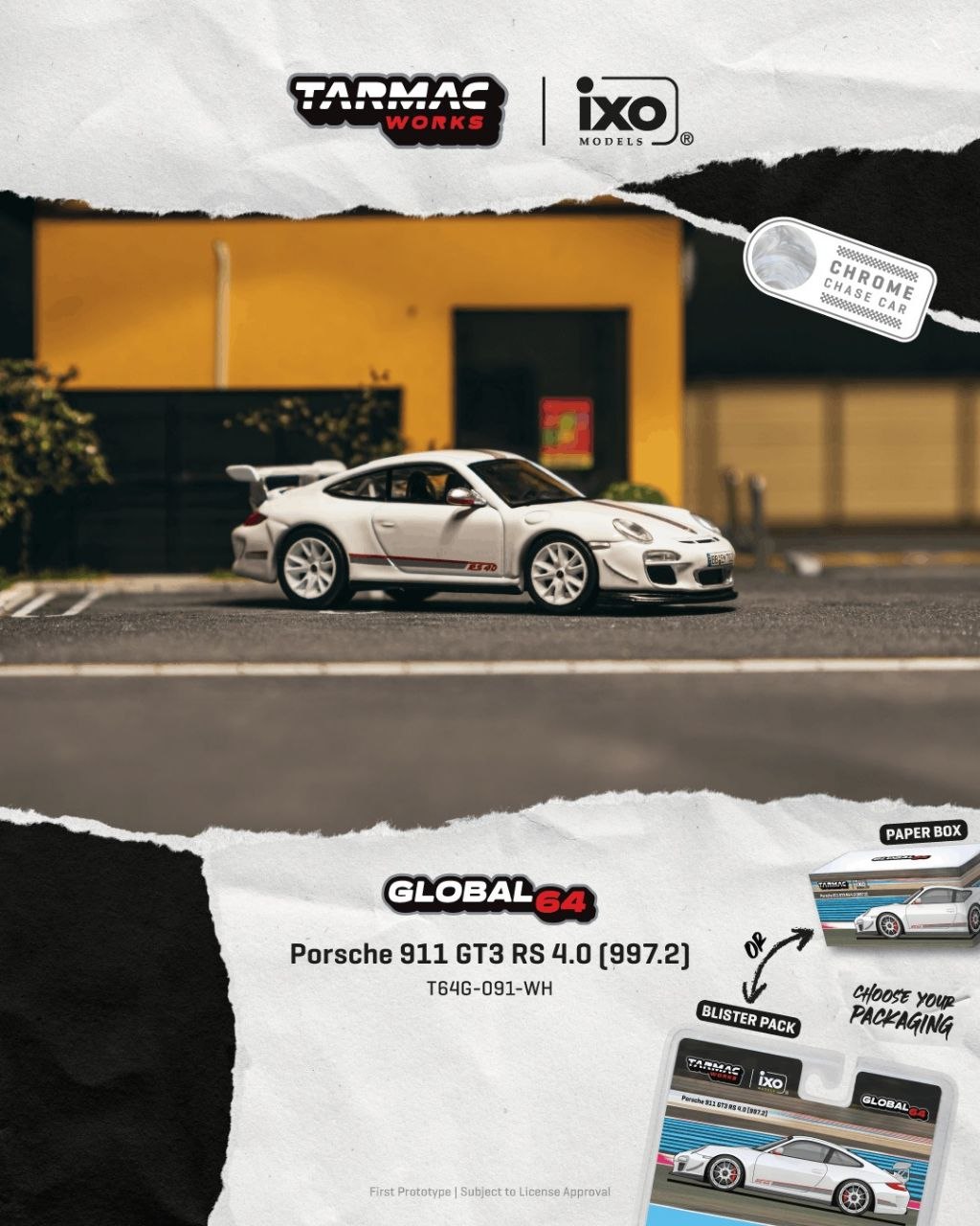 Tarmac Works 1:64 2025 Porsche 911 (997) GT3 RS White