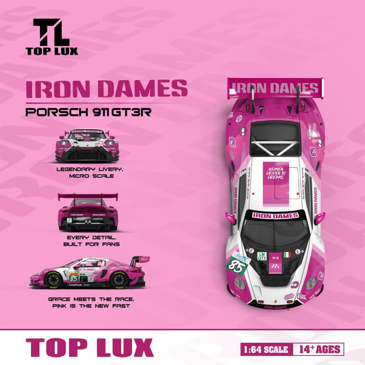 Top Lux 1:64 Diecast Model
911 GT3 R Iron Dames #85 Livery (TL64006)