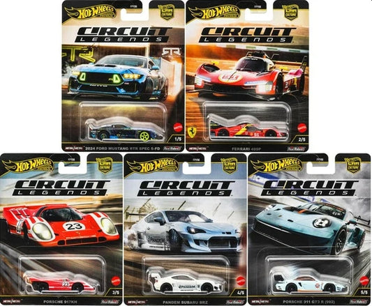 Hot Wheels 2025 Premium Circuit Legends set of 5 Cars 1:64