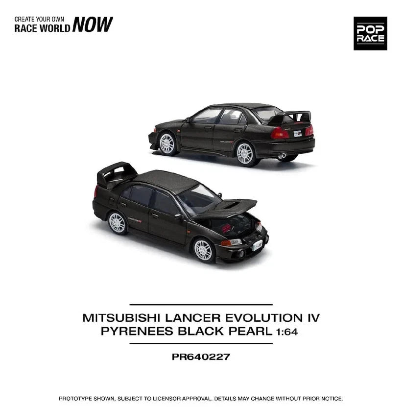 Pop Race Mitsubishi Lancer Evolution IV Pyrenees Black Pearl 1:64