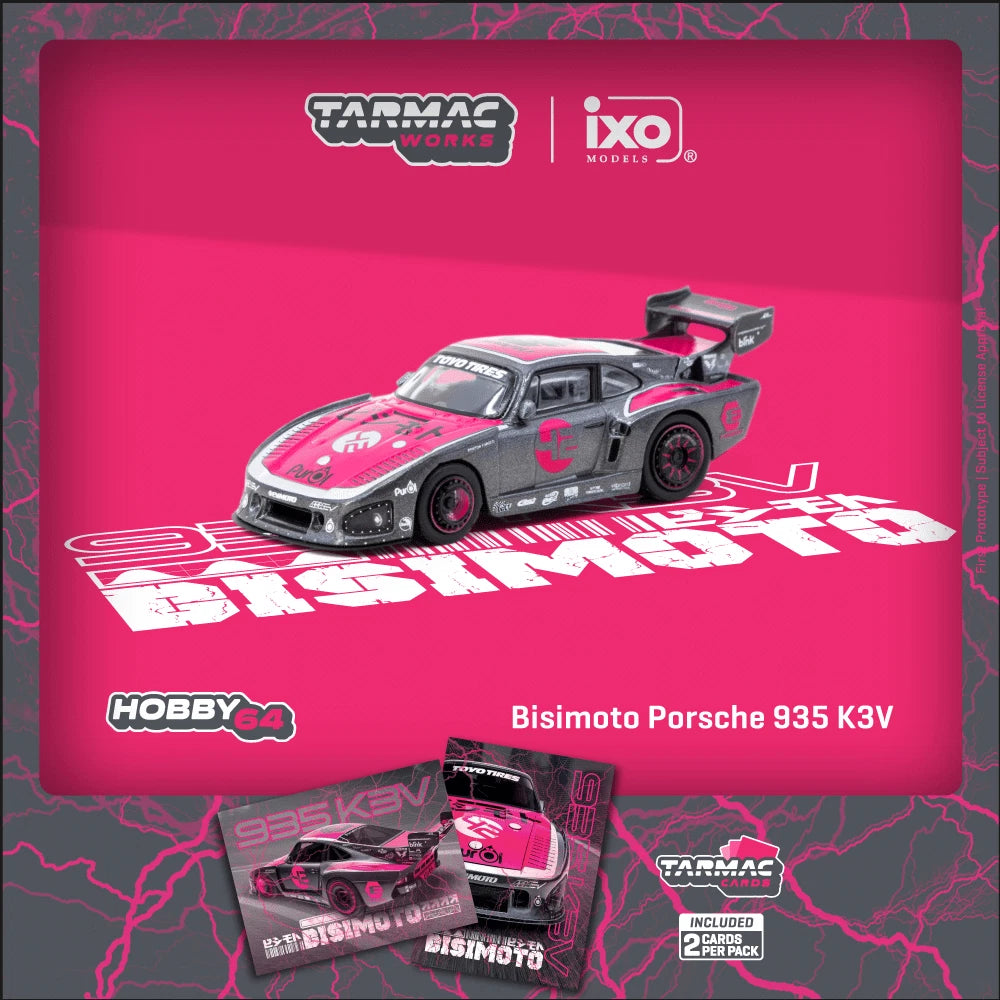 Tarmac Works 1:64 Bisimoto Porsche 935 K3V with Trading Card Set