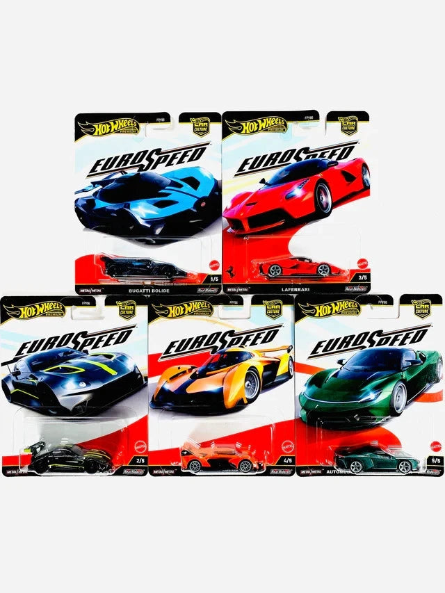 Hot Wheels 1:64 Premium 2025 Car Culture Euro Speed Set of 5 Cars