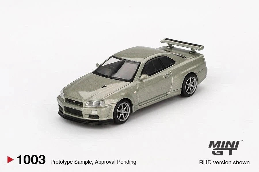 Mini GT 1:64 Nissan Skyline GT-R (R34) V-Spec II Millenium Jade #1003