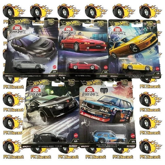 Hot Wheels 1:64 Premium 2025 Ronin Run 2 Set of 5 cars with CHASE