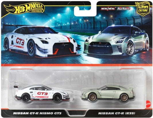 Hot Wheels 1:64 Premium Nissan GT-R Nismo GT3 & Nissan GTR R35 Car Culture Twin Pack