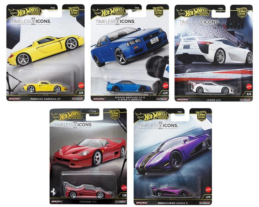 Hot Wheels 1:64 2025 Premium Timeless Icons Set of 5 Cars
