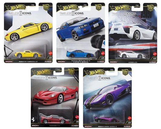 Hot Wheels 1:64 2025 Premium Timeless Icons Set of 5 Cars