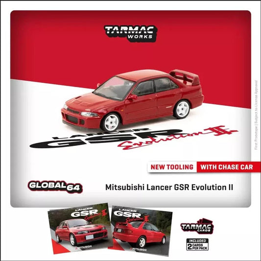 Tarmac Works Mitsubishi Lancer GSR Evolution II with Cards Sealed 1:64