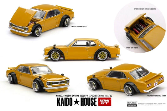 Kaido House x Mini GT 1:64 Nissan Skyline 2000 GT-R (KPGC10) KAIDO STREET V2 #228